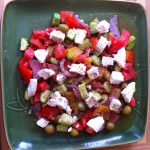 Tomato Cucumber Roasted Pepper Salad