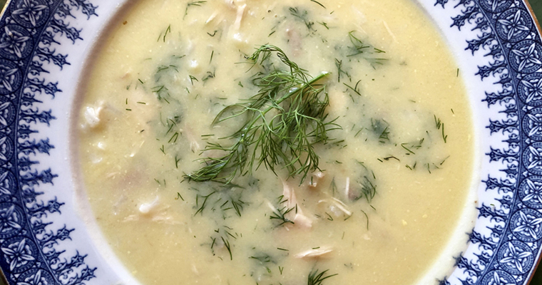 Greek Creamy Chicken Lemon Soup Featured