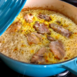 Oven Baked Chicken Rice Cooked